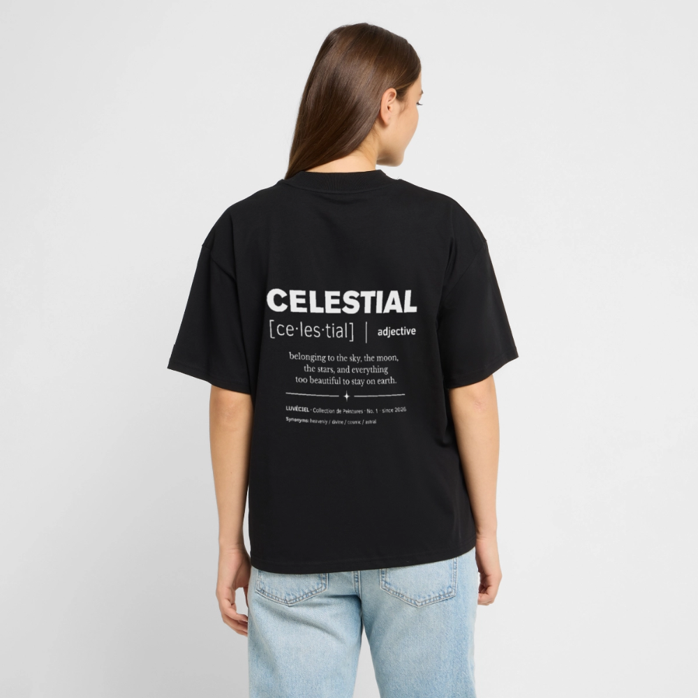 CELESTIAL Oversized Unisex Organic T-shirt - Dark - black