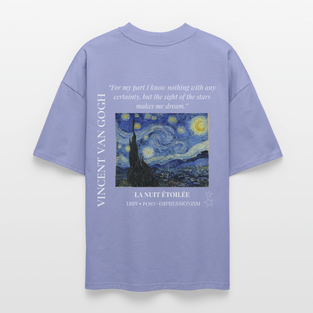 LA NUIT ÉTOILÉE Oversized Unisex Organic T-shirt - Dark - violet