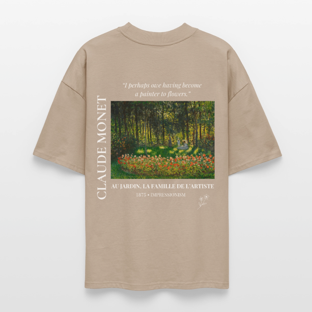 AU JARDIN, LA FAMILLE DE L’ARTISTE Oversized Unisex Organic T-shirt - Dark - Steingrau
