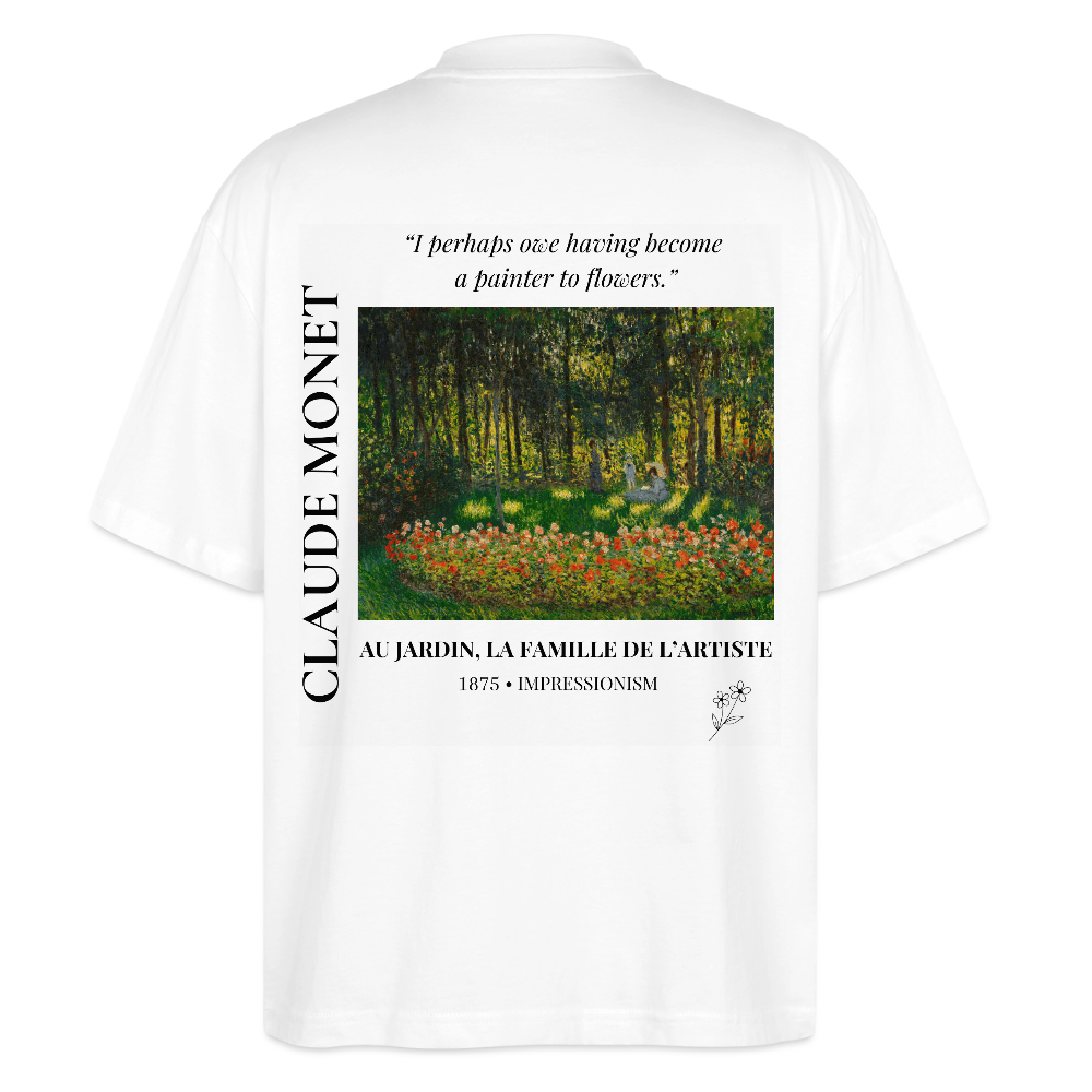 AU JARDIN, LA FAMILLE DE L’ARTISTE Oversized Unisex Organic T-shirt - Bright - Weiß