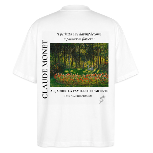 AU JARDIN, LA FAMILLE DE L’ARTISTE Oversized Unisex Organic T-shirt - Bright - Weiß