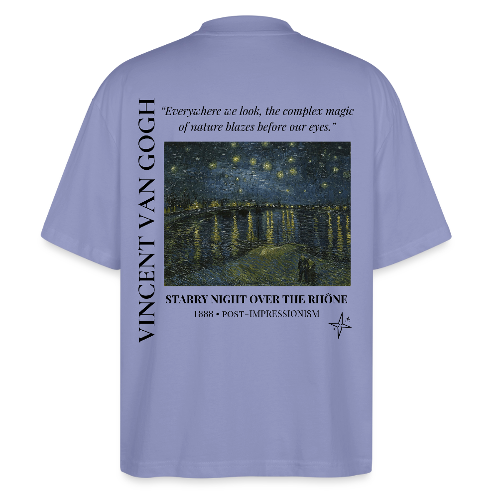 STARRY NIGHT OVER THE RHONE Oversized Unisex Organic T-shirt - Bright - violet