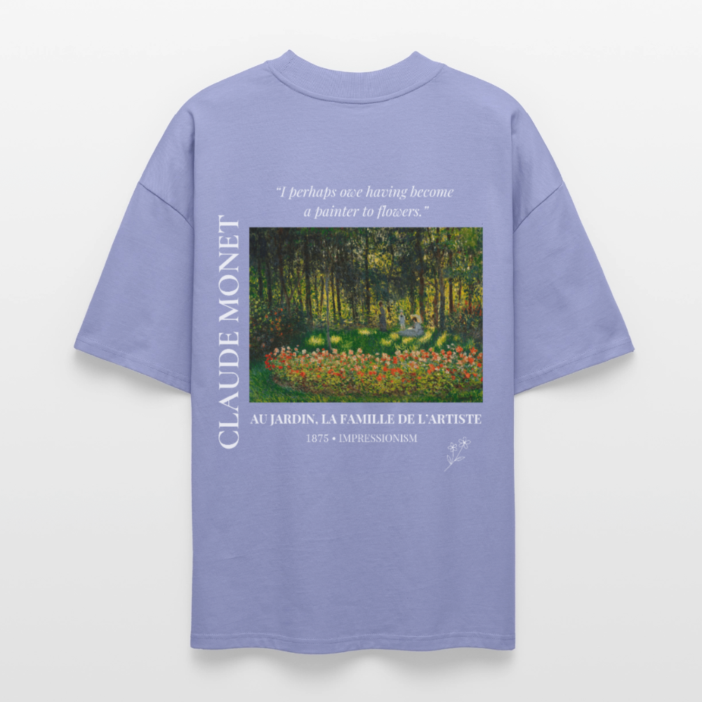 AU JARDIN, LA FAMILLE DE L’ARTISTE Oversized Unisex Organic T-shirt - Dark - Violett