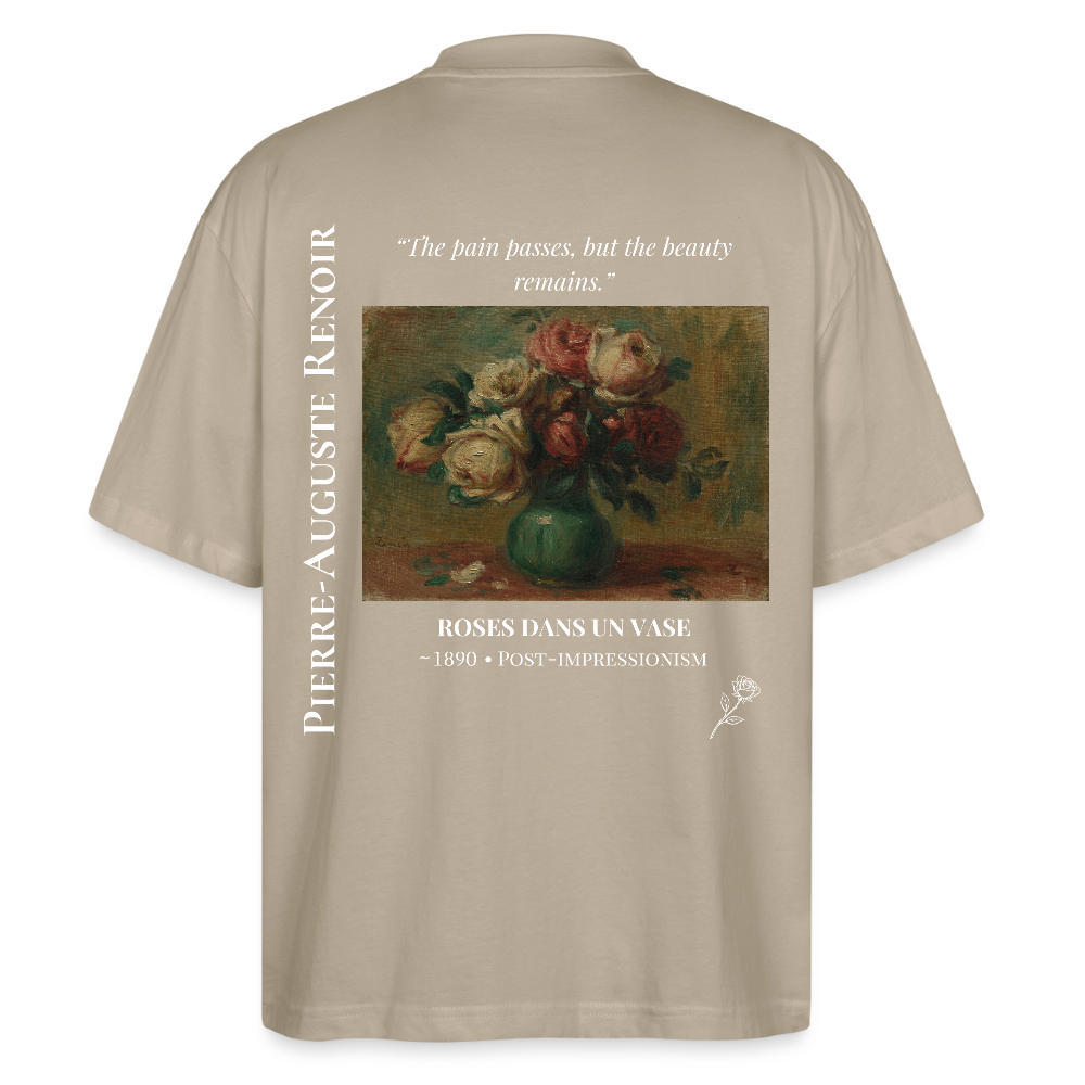 ROSES DANS UN VASE Oversized Unisex Organic T-shirt - Dark - stone