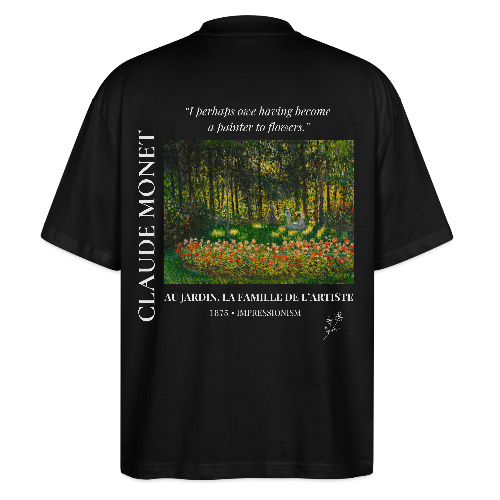 AU JARDIN, LA FAMILLE DE L’ARTISTE Oversized Unisex Organic T-shirt - Dark - Schwarz