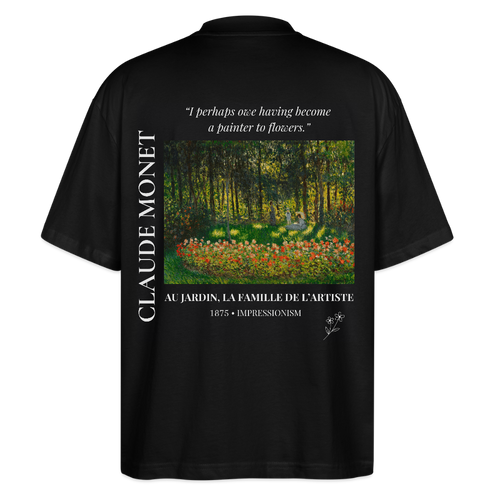 AU JARDIN, LA FAMILLE DE L’ARTISTE Oversized Unisex Organic T-shirt - Dark - Schwarz