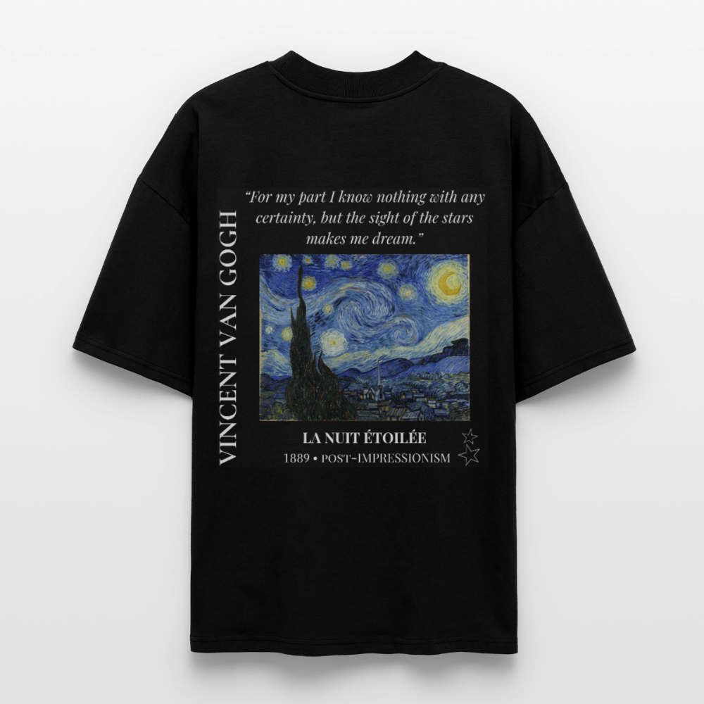 LA NUIT ÉTOILÉE Oversized Unisex Organic T-shirt - Dark - black