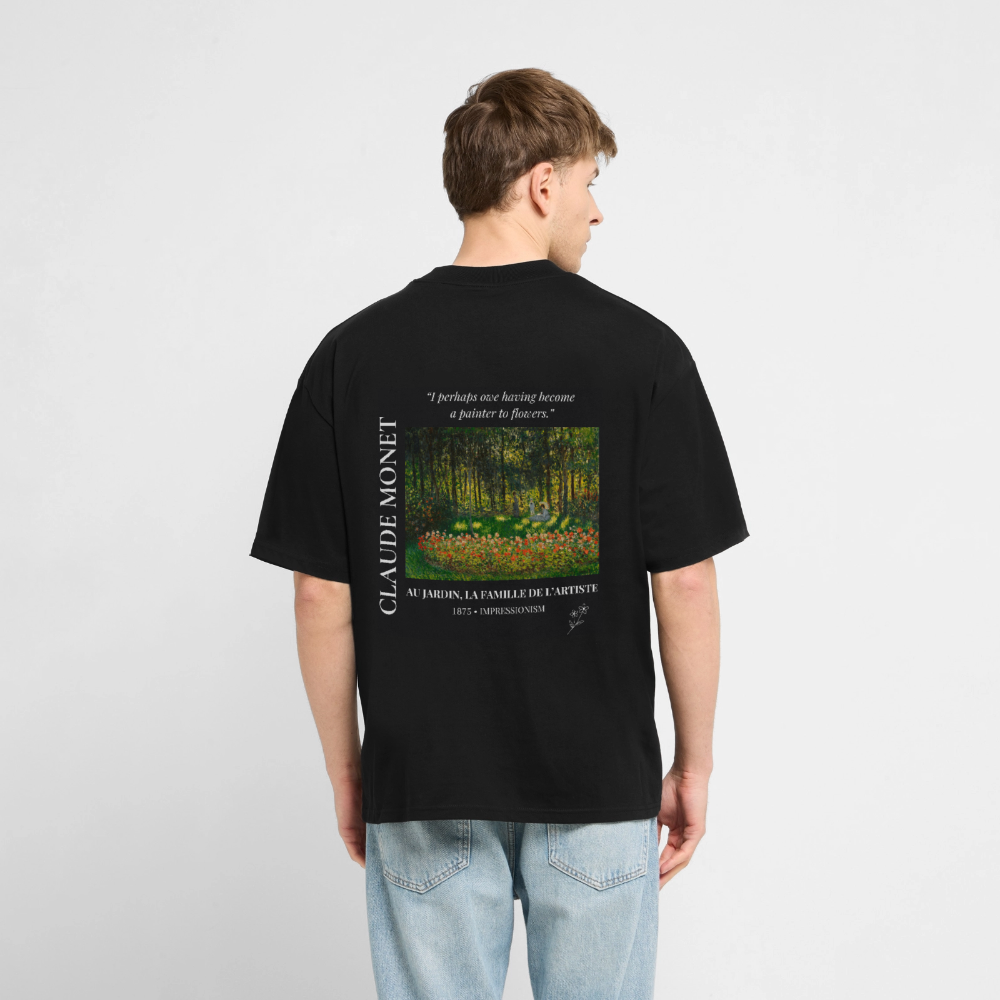 AU JARDIN, LA FAMILLE DE L’ARTISTE Relaxed Unisex Organic T-Shirt - Dark - Schwarz