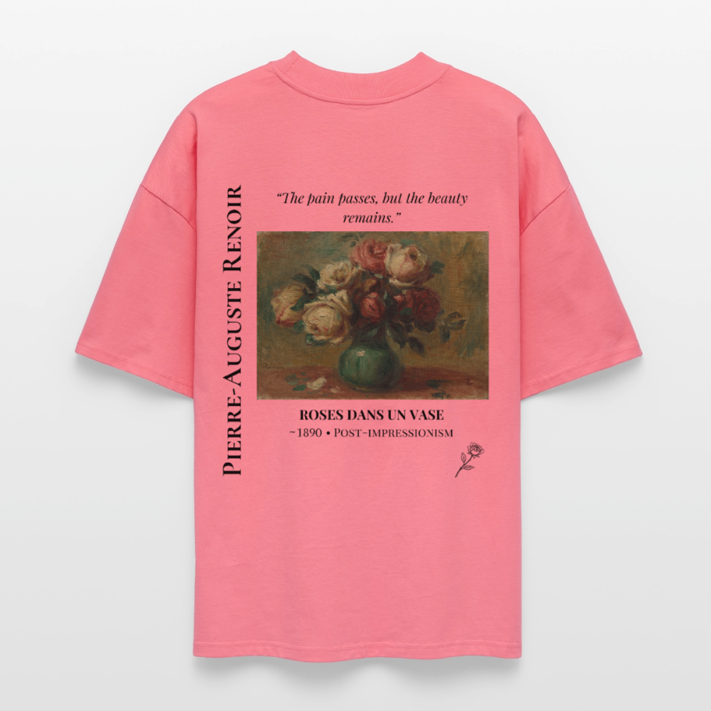 ROSES DANS UN VASE Oversized Unisex Organic T-shirt - Bright - pink joy 