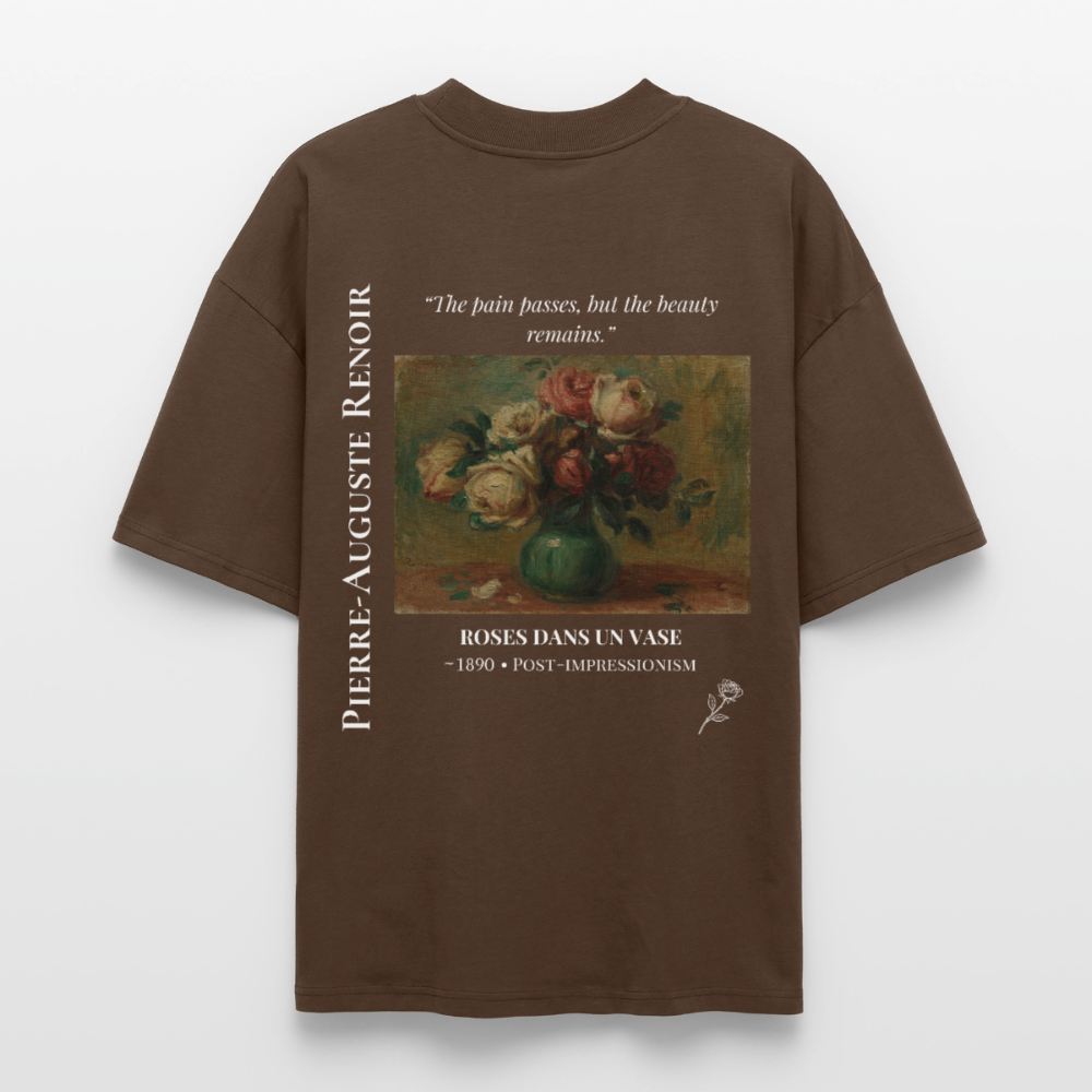 ROSES DANS UN VASE Oversized Unisex Organic T-shirt - Dark - mocha