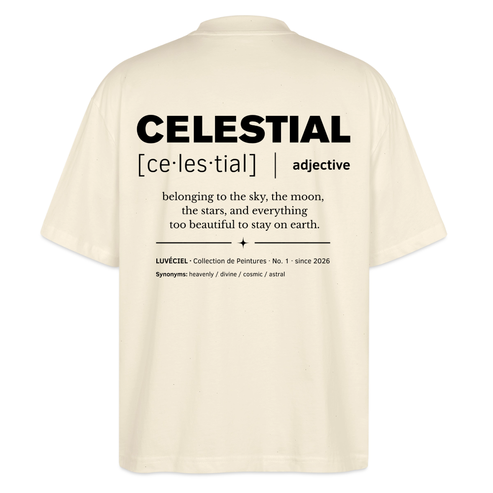 CELESTIAL Oversized Unisex Organic T-shirt - Bright - soft Ecru
