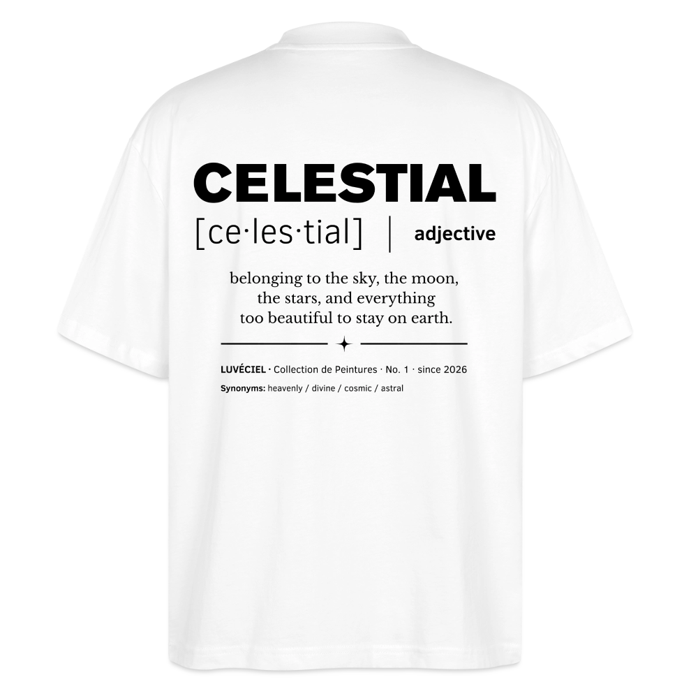 CELESTIAL Oversized Unisex Organic T-shirt - Bright - white