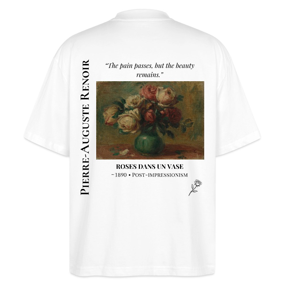 ROSES DANS UN VASE Oversized Unisex Organic T-shirt - Bright - white