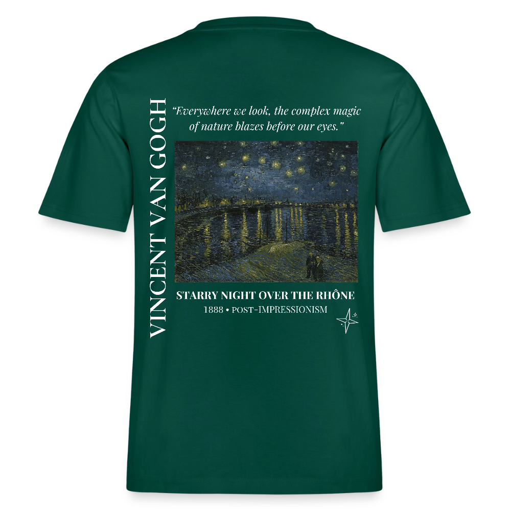 STARRY NIGHT OVER THE RHÔNE Relaxed Organic T-Shirt - Dark - Forest