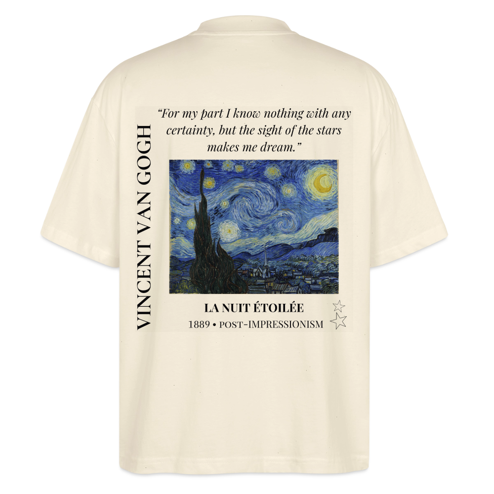 LA NUIT ÉTOILÉE Oversized Unisex Organic T-shirt - Bright - soft Ecru