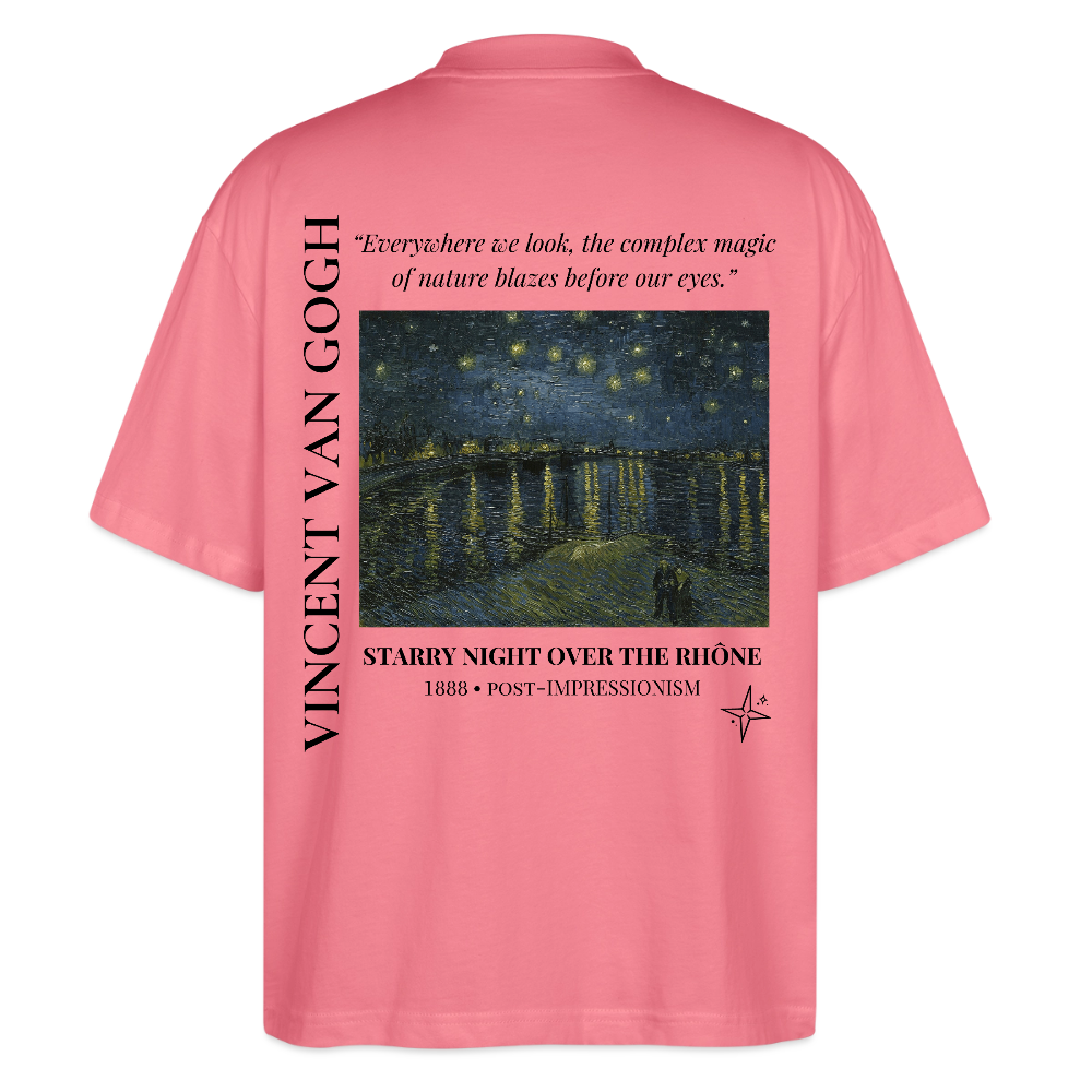 STARRY NIGHT OVER THE RHONE Oversized Unisex Organic T-shirt - Bright - pink joy 