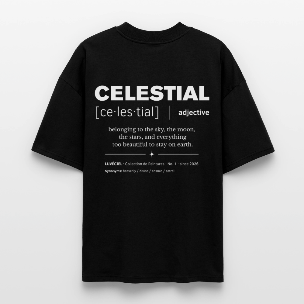 CELESTIAL Oversized Unisex Organic T-shirt - Dark - black