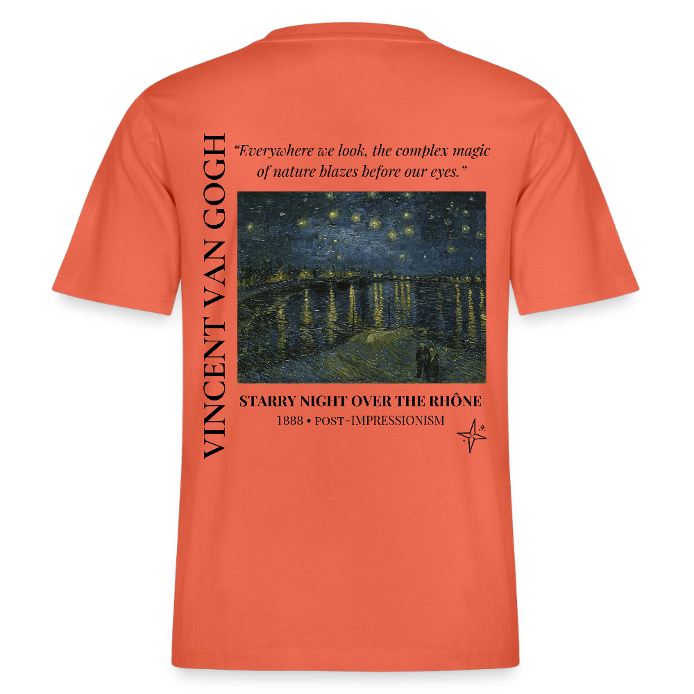 STARRY NIGHT OVER THE RHÔNE Relaxed Organic T-Shirt - Bright - Hellrot