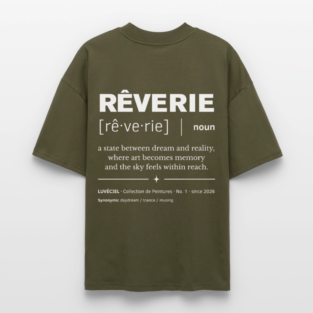 RÊVERIE Oversized Unisex Organic T-shirt - Dark - khaki