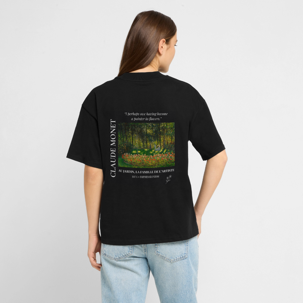 AU JARDIN, LA FAMILLE DE L’ARTISTE Relaxed Unisex Organic T-Shirt - Dark - Schwarz