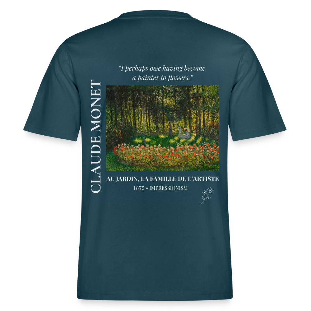 AU JARDIN, LA FAMILLE DE L’ARTISTE Relaxed Unisex Organic T-Shirt - Dark - Dunkles Petrol