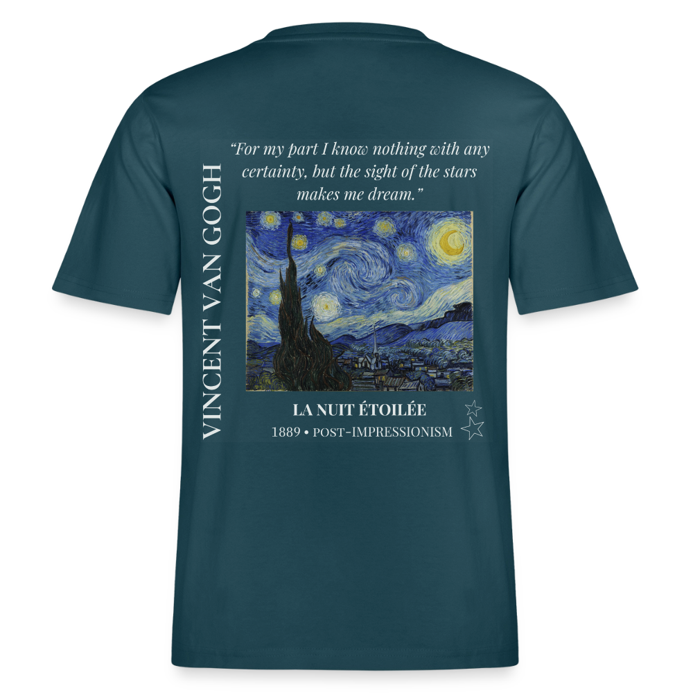 LA NUIT ÉTOILÉE Relaxed Unisex Organic T-Shirt - Dark - Dunkles Petrol