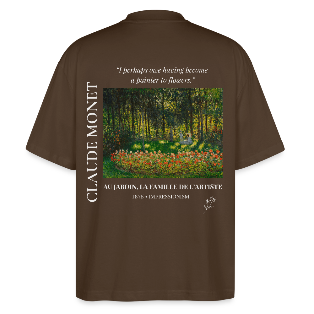 AU JARDIN, LA FAMILLE DE L’ARTISTE Oversized Unisex Organic T-shirt - Dark - Dunkelbraun