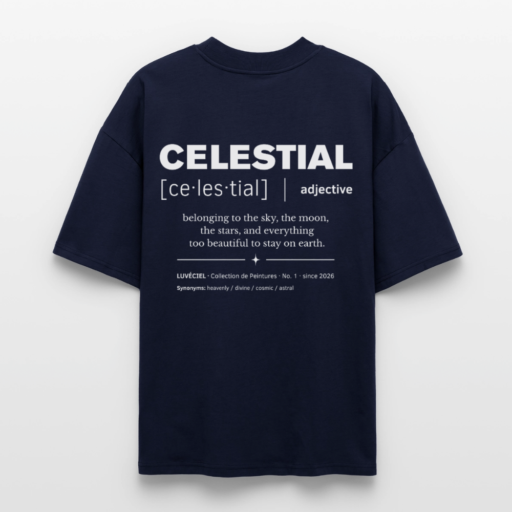 CELESTIAL Oversized Unisex Organic T-shirt - Dark - navy