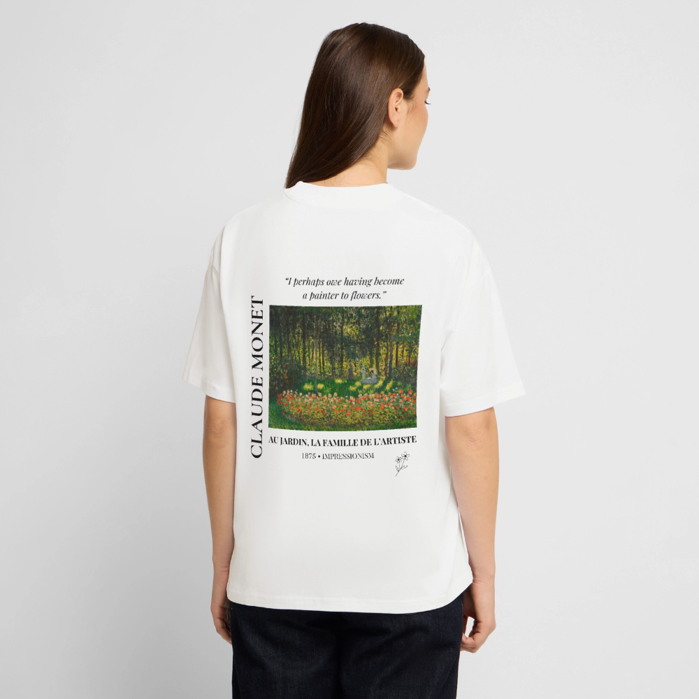AU JARDIN, LA FAMILLE DE L’ARTISTE Oversized Unisex Organic T-shirt - Bright - Weiß