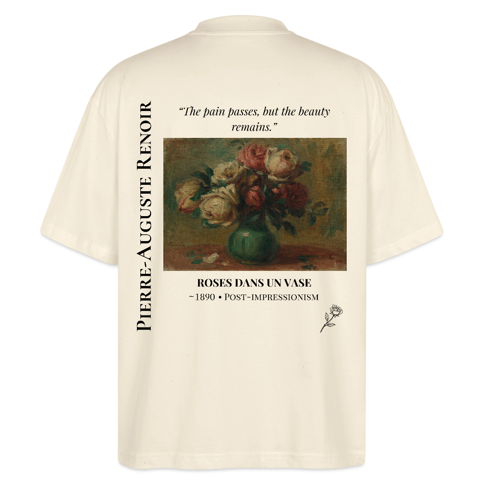 ROSES DANS UN VASE Oversized Unisex Organic T-shirt - Bright - soft Ecru
