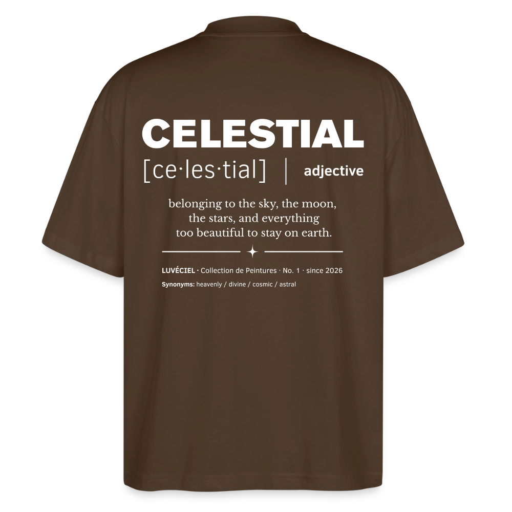 CELESTIAL Oversized Unisex Organic T-shirt - Dark - mocha