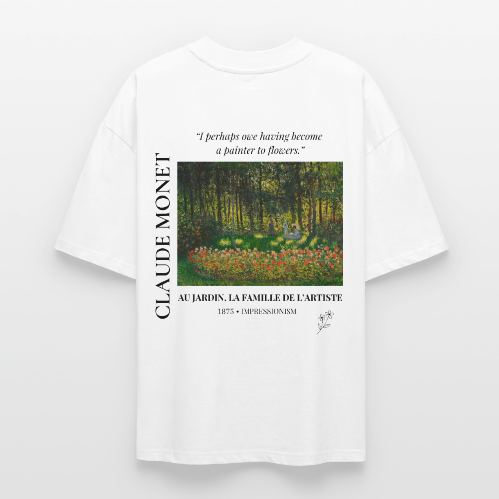 AU JARDIN, LA FAMILLE DE L’ARTISTE Oversized Unisex Organic T-shirt - Bright - Weiß