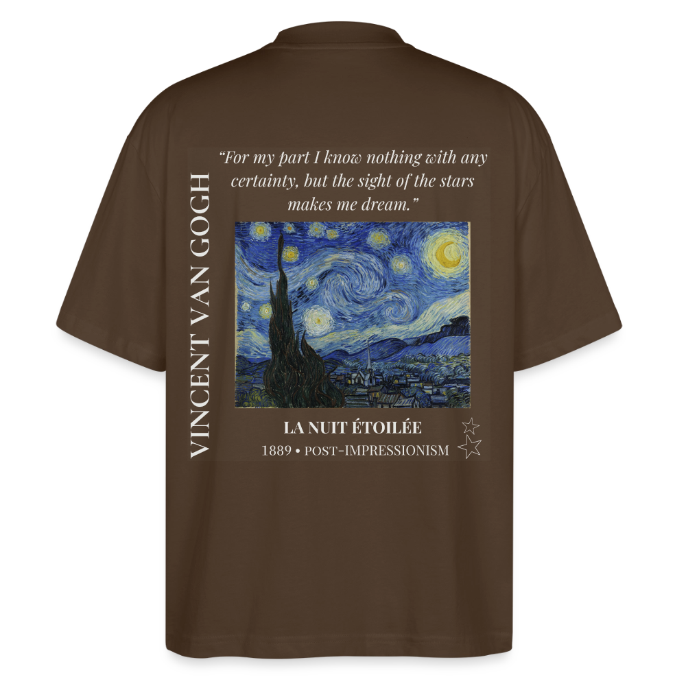 LA NUIT ÉTOILÉE Oversized Unisex Organic T-shirt - Dark - mocha