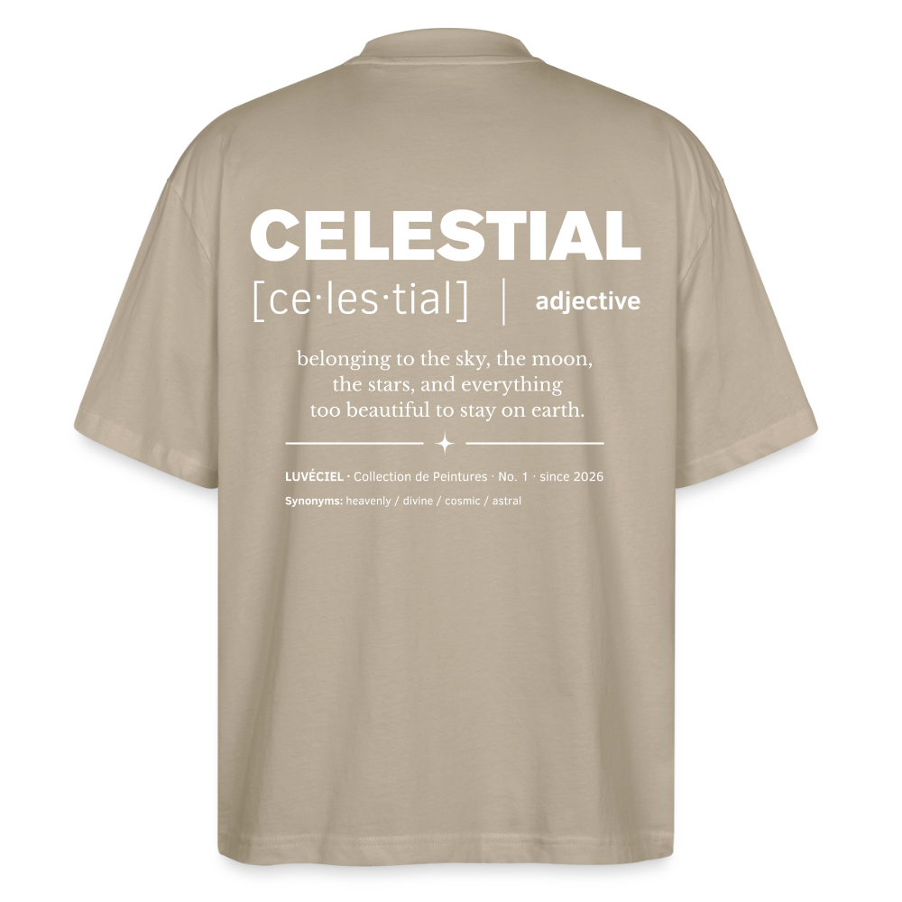CELESTIAL Oversized Unisex Organic T-shirt - Dark - stone