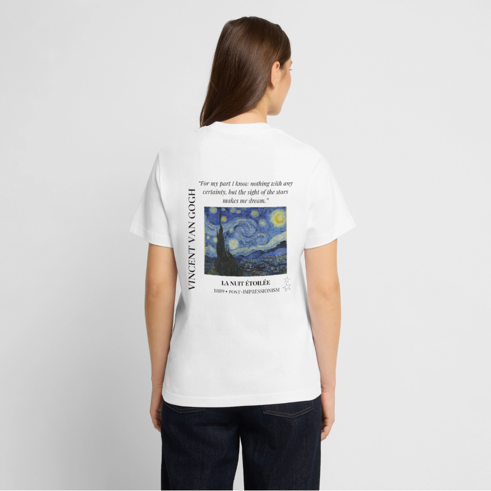 LA NUIT ÉTOILÉE Relaxed Unisex Organic T-Shirt - Bright - Weiß