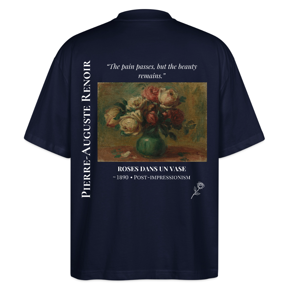ROSES DANS UN VASE Oversized Unisex Organic T-shirt - Dark - navy