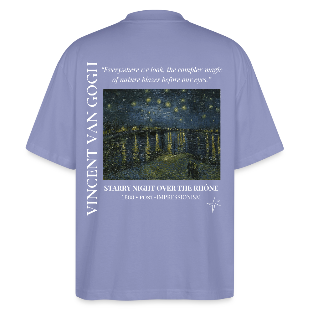 STARRY NIGHT OVER THE RHÔNE Oversized Unisex Organic T-shirt - Dark - violet