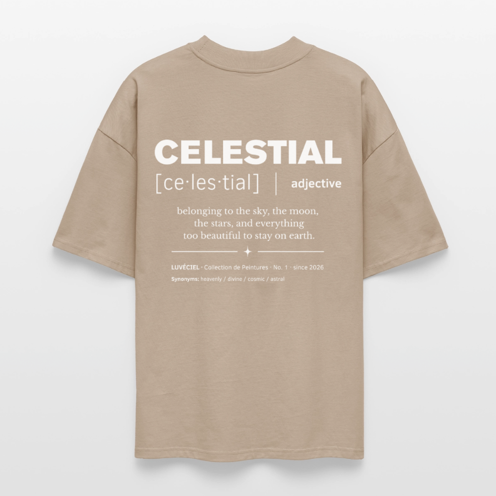 CELESTIAL Oversized Unisex Organic T-shirt - Dark - stone