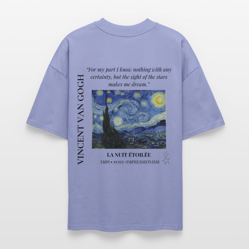 LA NUIT ÉTOILÉE Oversized Unisex Organic T-shirt - Bright - violet