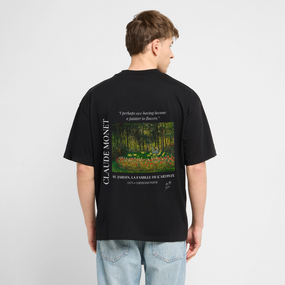 AU JARDIN, LA FAMILLE DE L’ARTISTE Oversized Unisex Organic T-shirt - Dark - Schwarz