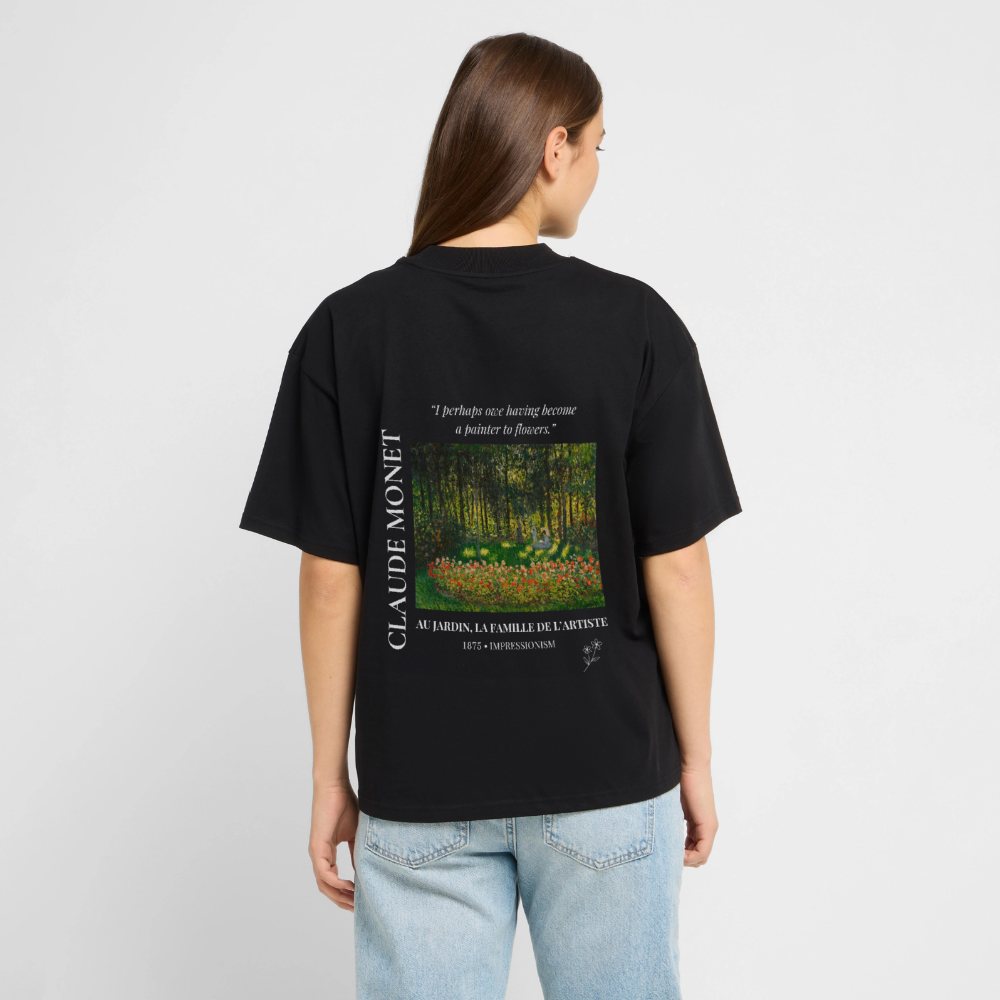 AU JARDIN, LA FAMILLE DE L’ARTISTE Oversized Unisex Organic T-shirt - Dark - Schwarz