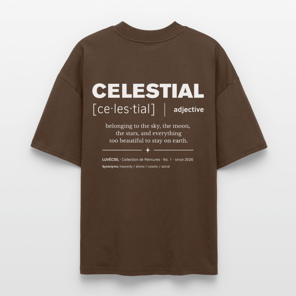 CELESTIAL Oversized Unisex Organic T-shirt - Dark - mocha