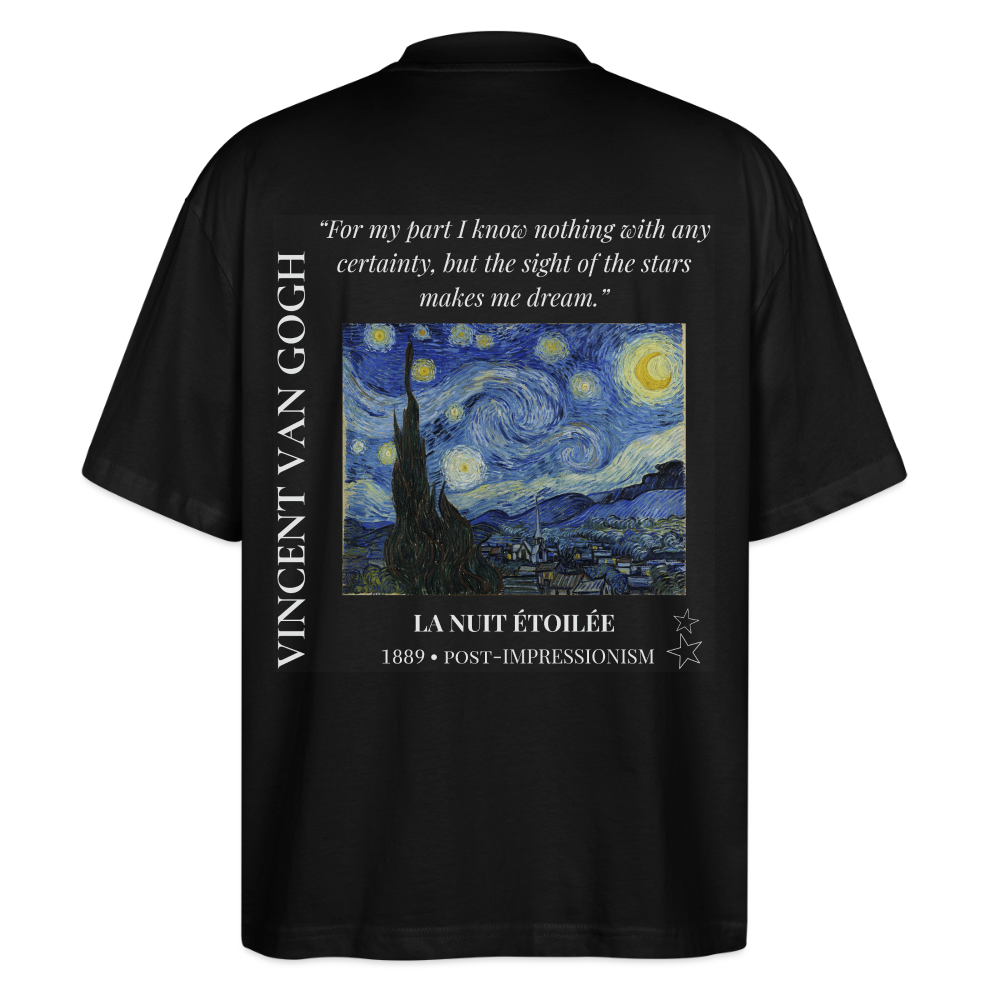 LA NUIT ÉTOILÉE Oversized Unisex Organic T-shirt - Dark - black