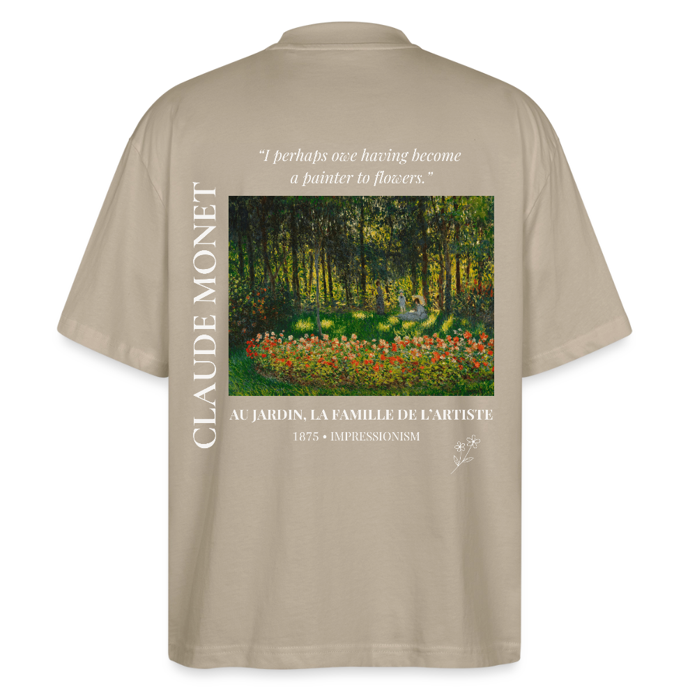 AU JARDIN, LA FAMILLE DE L’ARTISTE Oversized Unisex Organic T-shirt - Dark - Steingrau