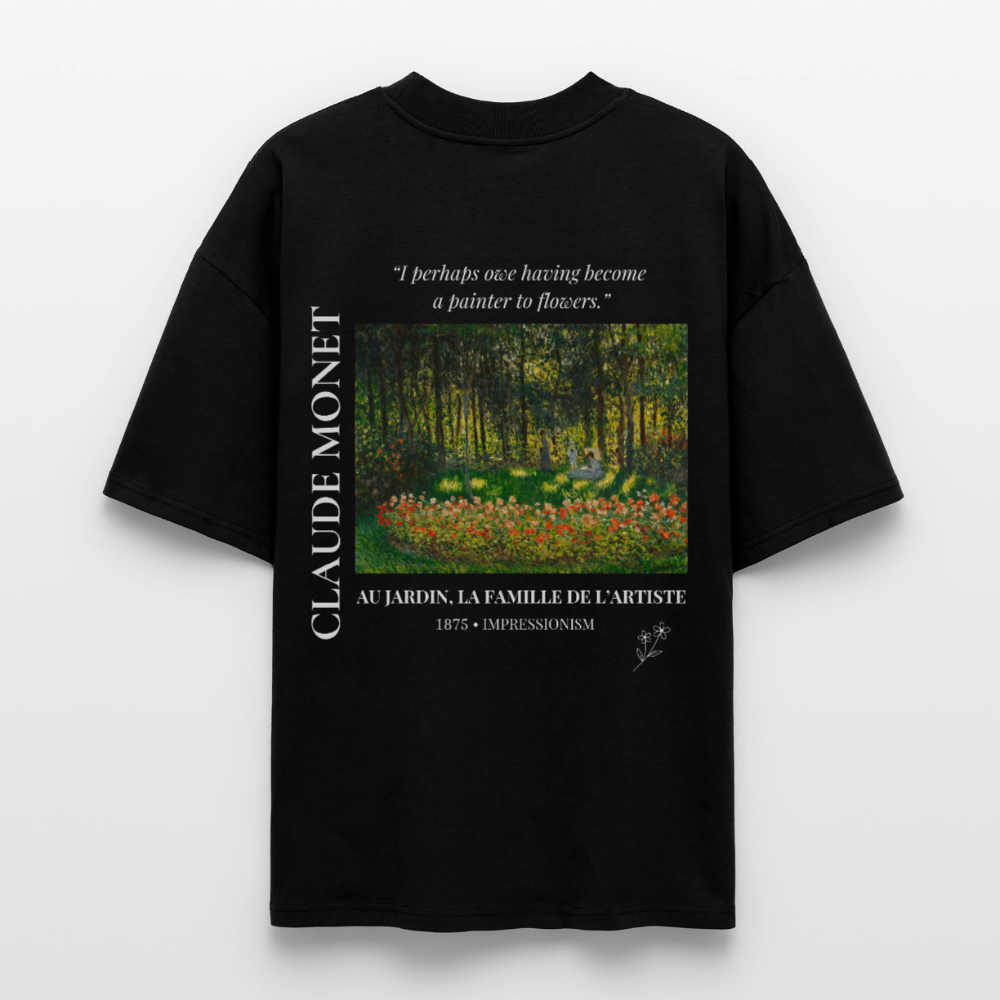 AU JARDIN, LA FAMILLE DE L’ARTISTE Oversized Unisex Organic T-shirt - Dark - Schwarz
