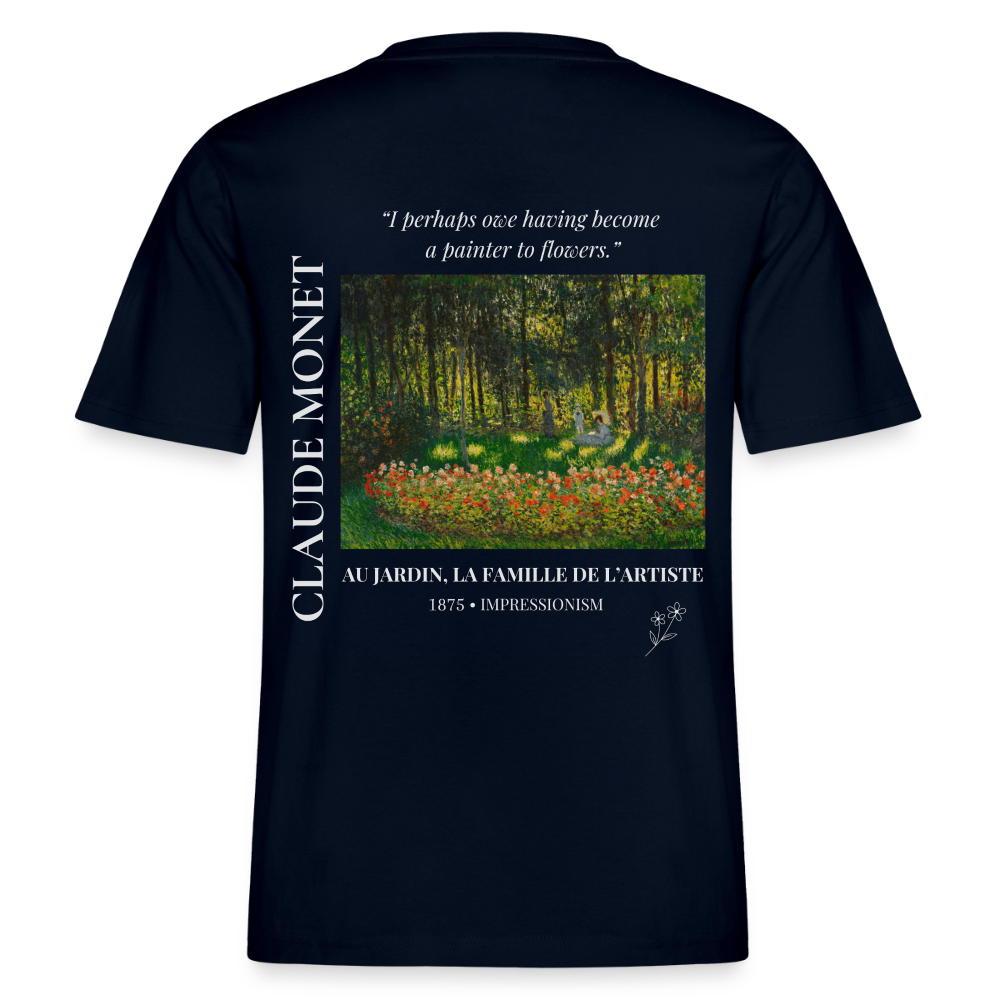 AU JARDIN, LA FAMILLE DE L’ARTISTE Relaxed Unisex Organic T-Shirt - Dark - Navy