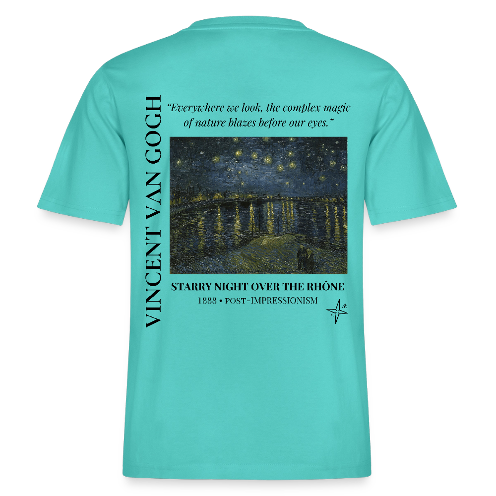 STARRY NIGHT OVER THE RHÔNE Relaxed Organic T-Shirt - Bright - Poolblau