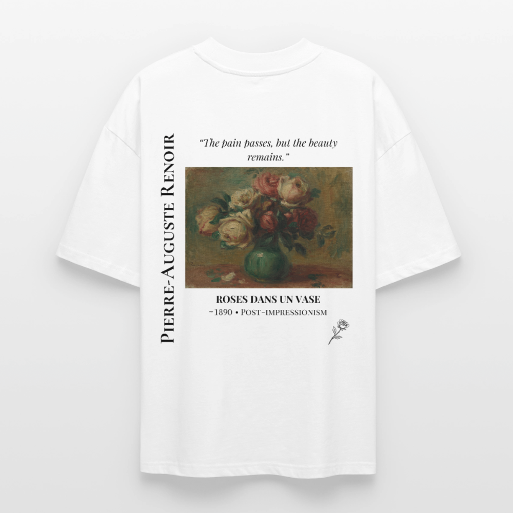 ROSES DANS UN VASE Oversized Unisex Organic T-shirt - Bright - white