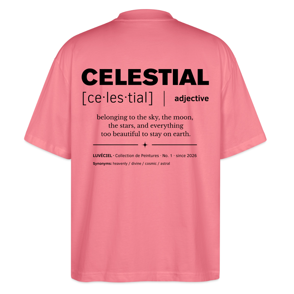 CELESTIAL Oversized Unisex Organic T-shirt - Bright - pink joy 