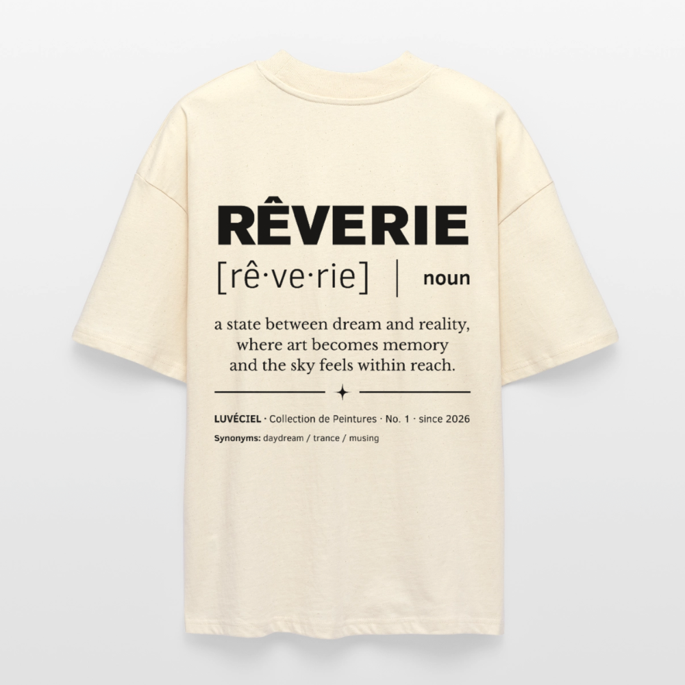 RÊVERIE Oversized Unisex Organic T-shirt - Bright - soft Ecru